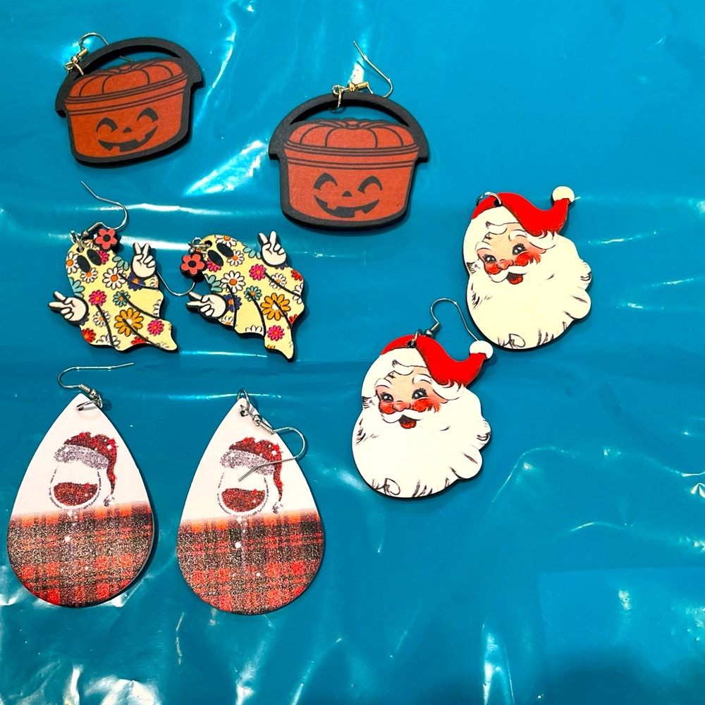 Bundle of Holiday earrings.
